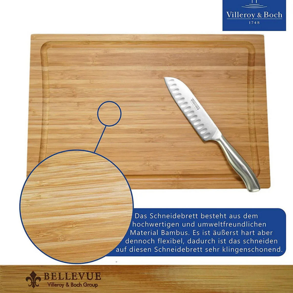 SCHNEIDEBRETT Bambus Natur 39x26 cm - Gelb, Holz (26/39.5cm) - Villeroy & Boch