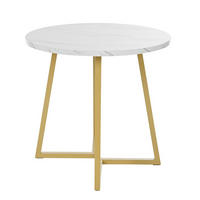 ESSTISCH rund 80 cm MDF Weiß mit Metallgestell - Weiß, Metall (80/80/75cm) - Meubliv