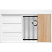 SPÜLBECKEN Sydney, 2-er set Weiß 78/50 cm 1 Becken + Ablauf-Set + Küchenzubehörset ab 50er Unterschrank - Chromfarben/Beige, Kunststoff (78/20/50cm) - Primagran