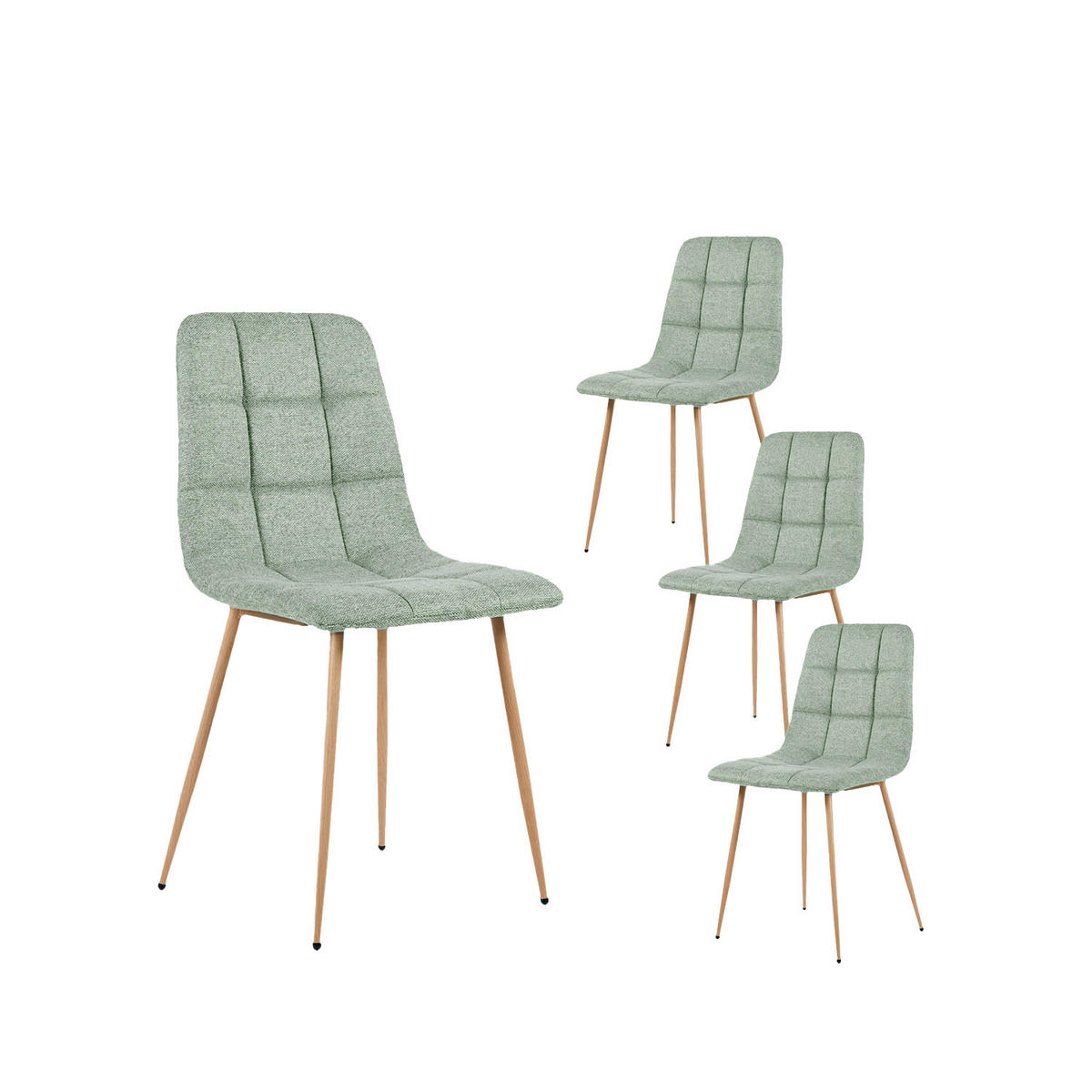 ESSZIMMERSTUHL Ailan Grün 43 cm x 88 cm 4er-Set - Grün, Textil (43/88/56cm) - Klast Home