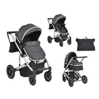 KINDERWAGEN 2 in 1 Thira grau Babywanne, umbaubar, Sportsitz, Fußabdeckung - Grau, Metall (96/61/107cm) - Moni