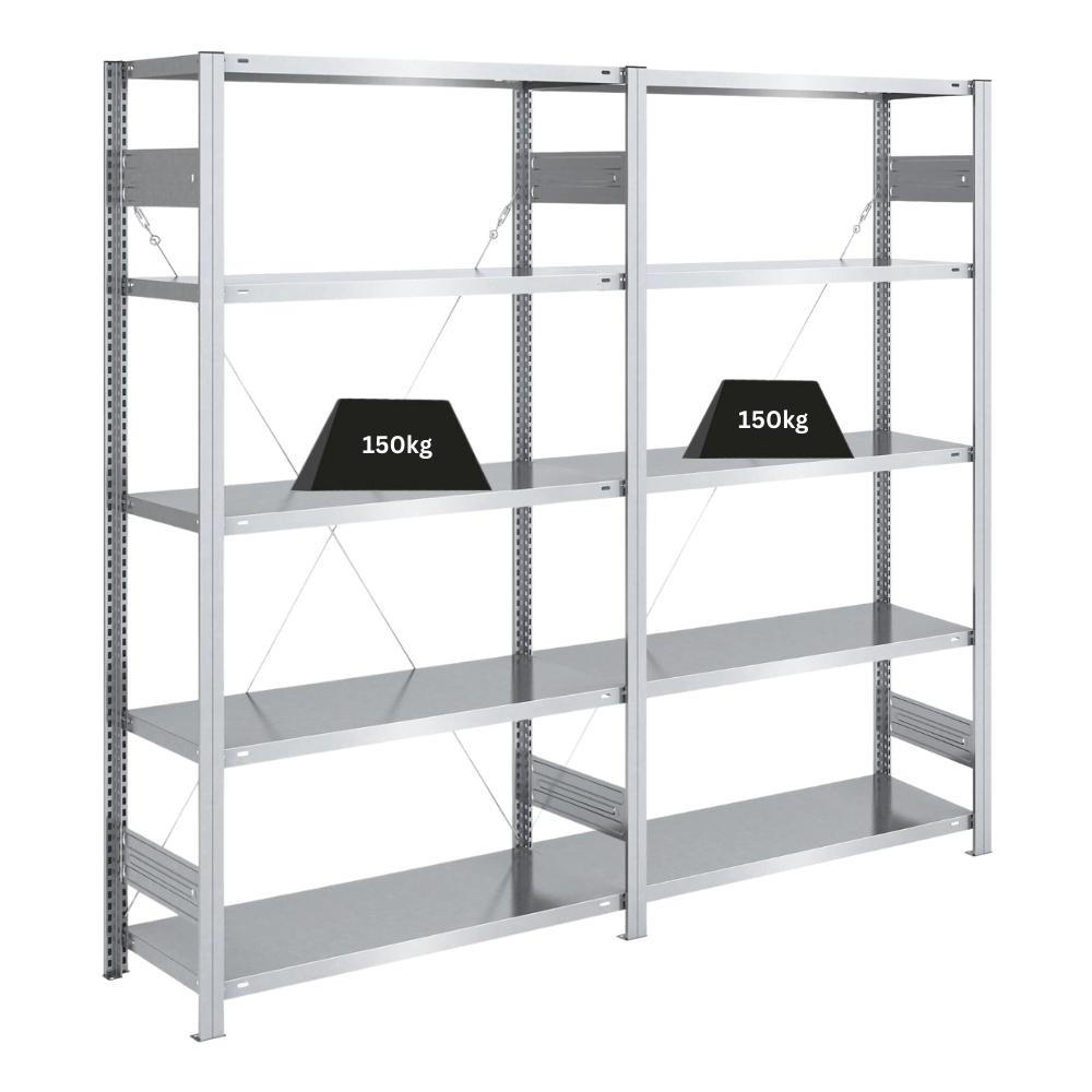Proregal Schwerlastregal Silber 200x200x40 cm