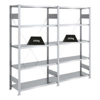 SCHWERLASTREGAL Silver Mamba 200x200x40cm 5 Ebenen je 150kg Fachlast Verzinkt - Silberfarben, Metall (200/200/40cm) - PROREGAL
