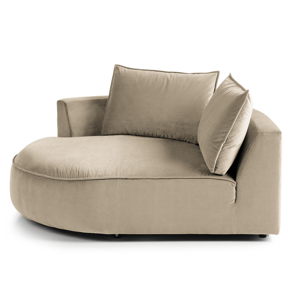 OTTOMANE - modular - Beige/Schwarz, Kunststoff/Textil (126/82/154cm) - home24