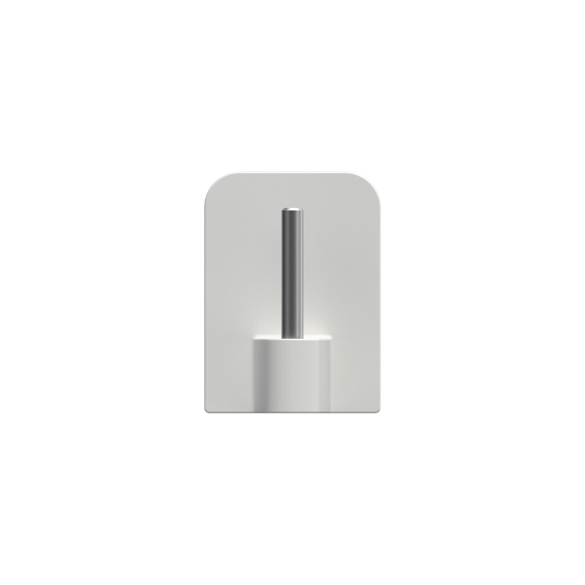 KLEBEHAKEN MIT METALLSTIFT für Vitragestangen, Weiß, Packung 4 Stück - Weiß, Kunststoff/Metall (1.7/2.4/1.2cm) - INTERDECO