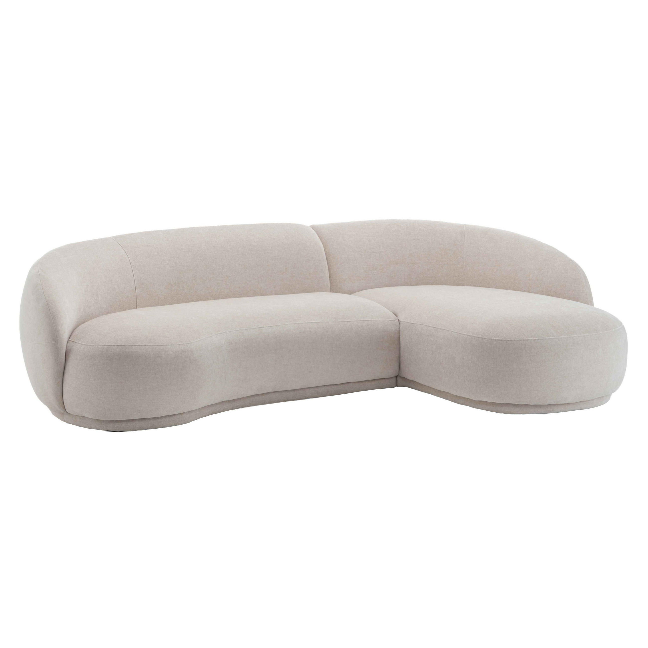 RECHTECKSOFA RECHTS Harper 3er-Set, Creme - Beige, Holz/Textil (277/277cm) - Oviala