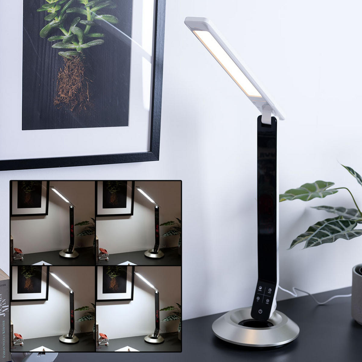 LED TISCHLEUCHTE Drina Aluminium Silber - Silberfarben, Metall (17.1/41/75cm) - Globo Lighting