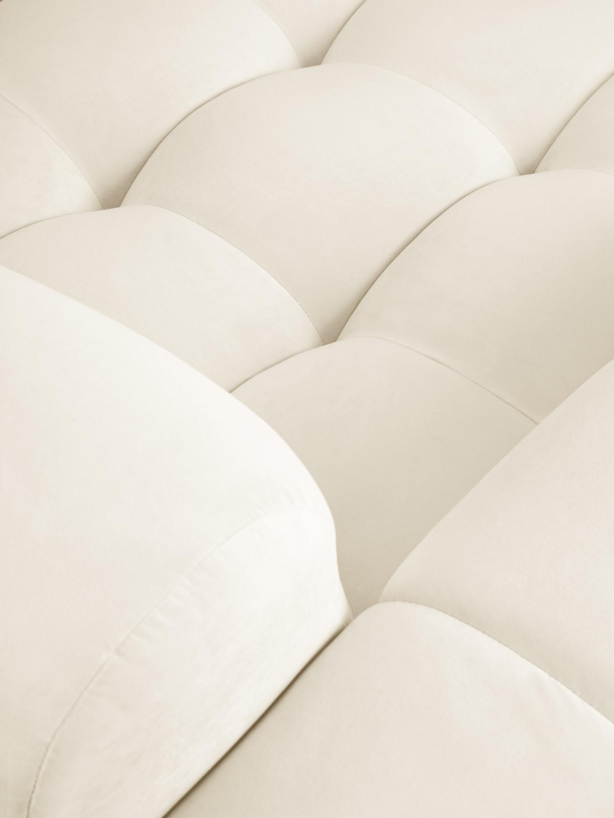 ECKSOFA links Kendal aus Samt leichtes beige 6 Sitzplätze - Creme, Textil (231/332cm) - Micadoni