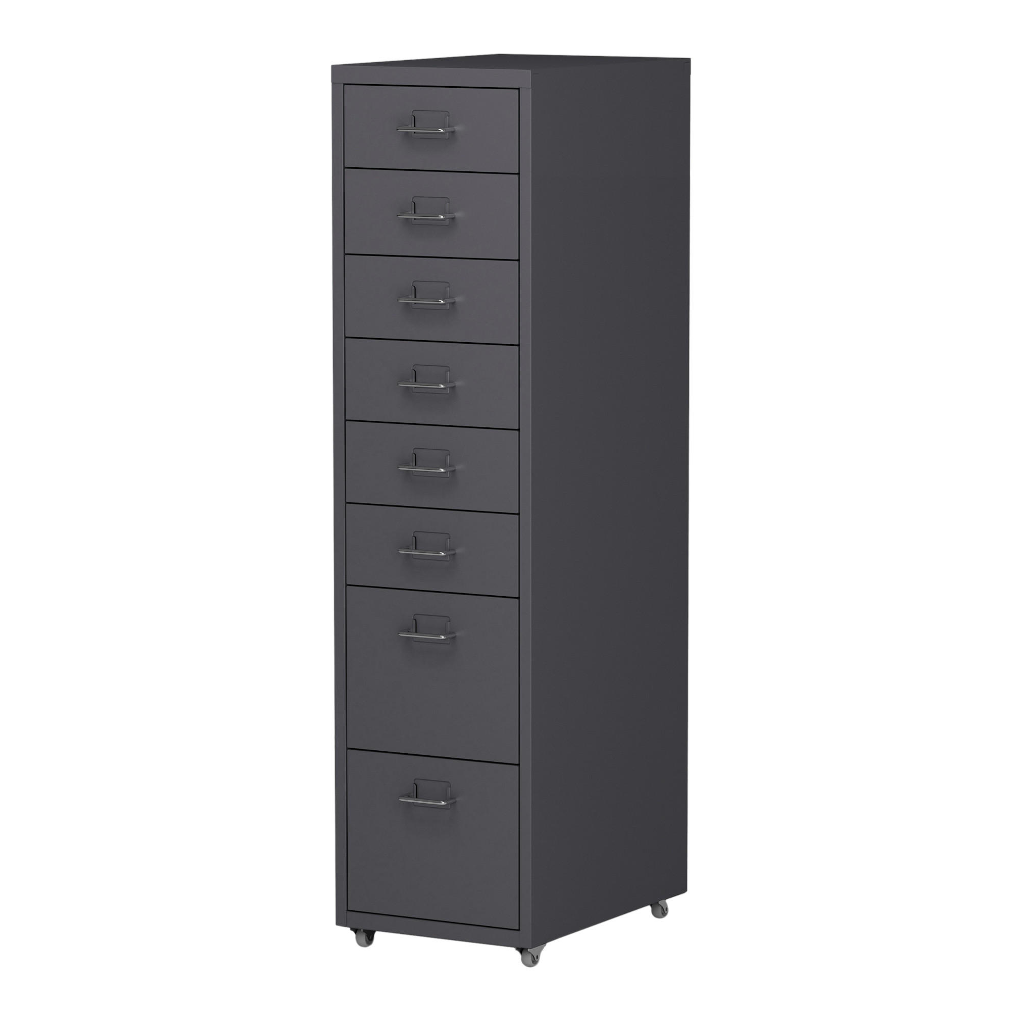 ROLLCONTAINER Kökar - Dunkelgrau, Metall (28/109/41cm) - [en.casa]