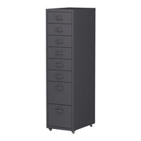 ROLLCONTAINER Kökar - Dunkelgrau, Metall (28/109/41cm) - [en.casa]