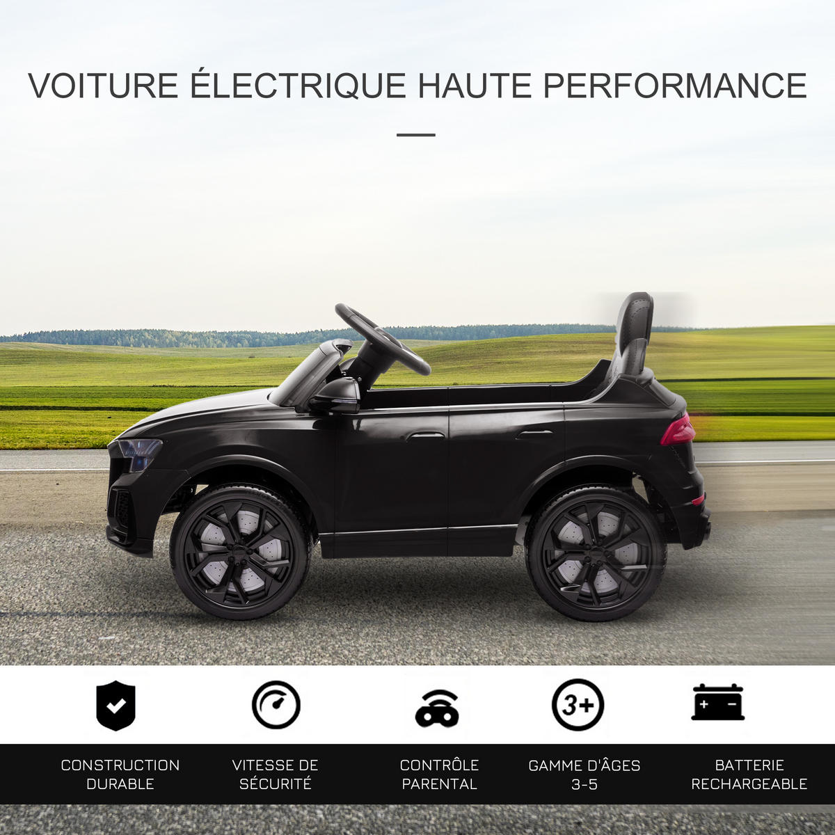 ELEKTRO-KINDERAUTO DE-13046 Bluetooth Schwarz - Schwarz, Kunststoff (101/62/51cm) - ComfortXL
