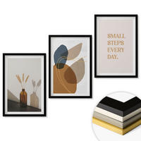 WANDBILDER 3er-Set - 40x60 cm Schwarzer Rahmen - Set abstrakter Formen - Schwarz, Kunststoff (40/60cm) - ArtPrintCave