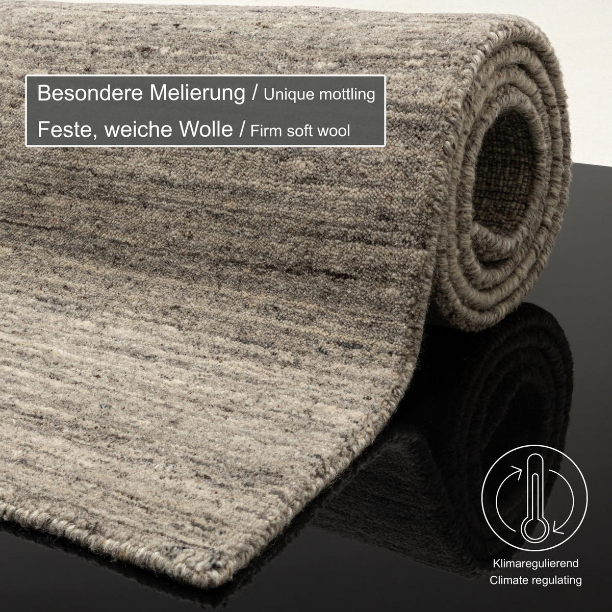 HANDWEBTEPPICH Pure 250x350 cm - Grau, Textil (250/350cm) - THEKO