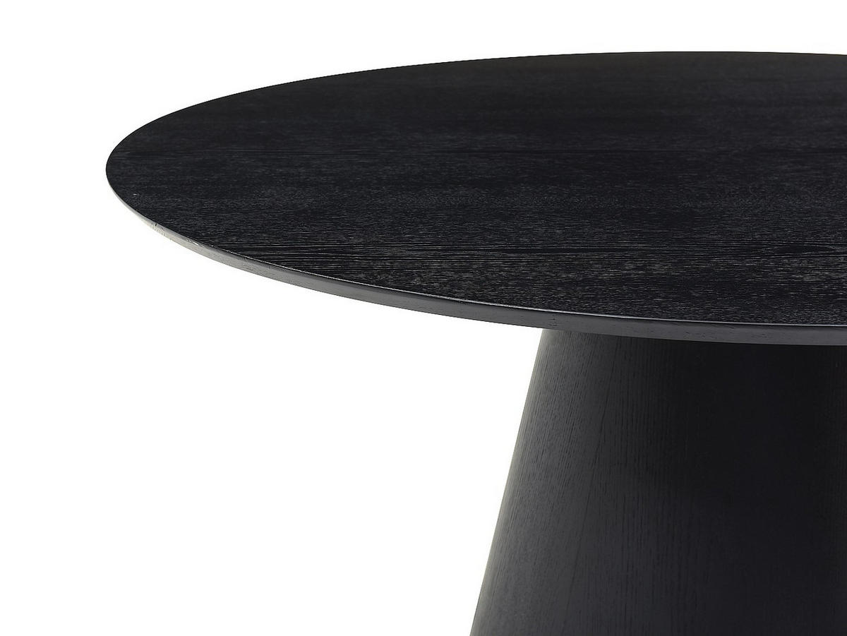 ESSTISCH rund - 4 Personen - Eichenfurnier - Schwarz - BURSANA - Schwarz, Holz (120/120/75.5cm) - Vente-Unique