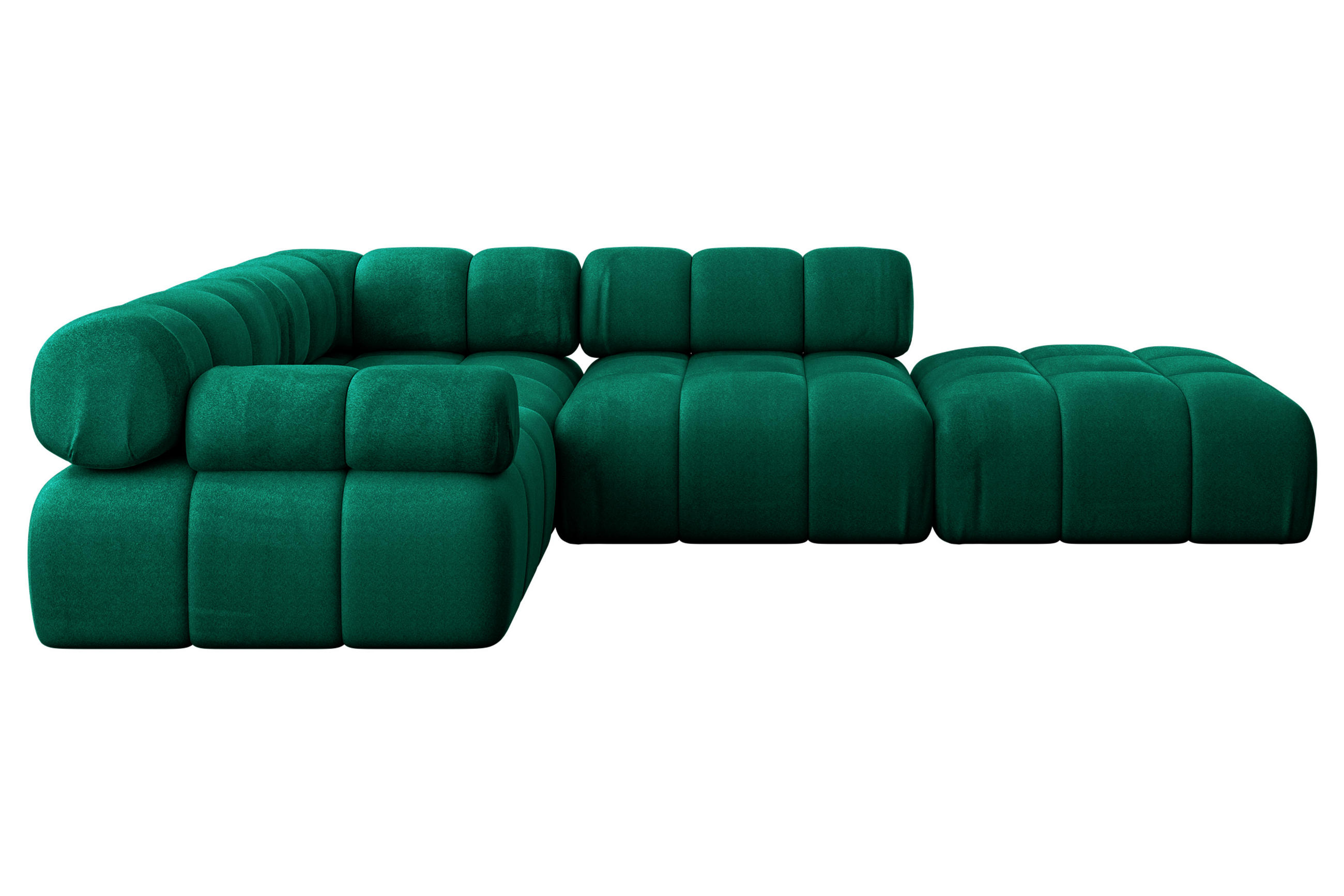 ECKSOFA modulares Sofa Felto-L1 - 285x190x70 cm Dunkelgrün Velours - Dunkelgrün, Holzwerkstoff/Textil (285/190cm) - ALTDECOR