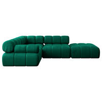 ECKSOFA modulares Sofa Felto-L1 - 285x190x70 cm Dunkelgrün Velours - Dunkelgrün, Holzwerkstoff/Textil (285/190cm) - ALTDECOR