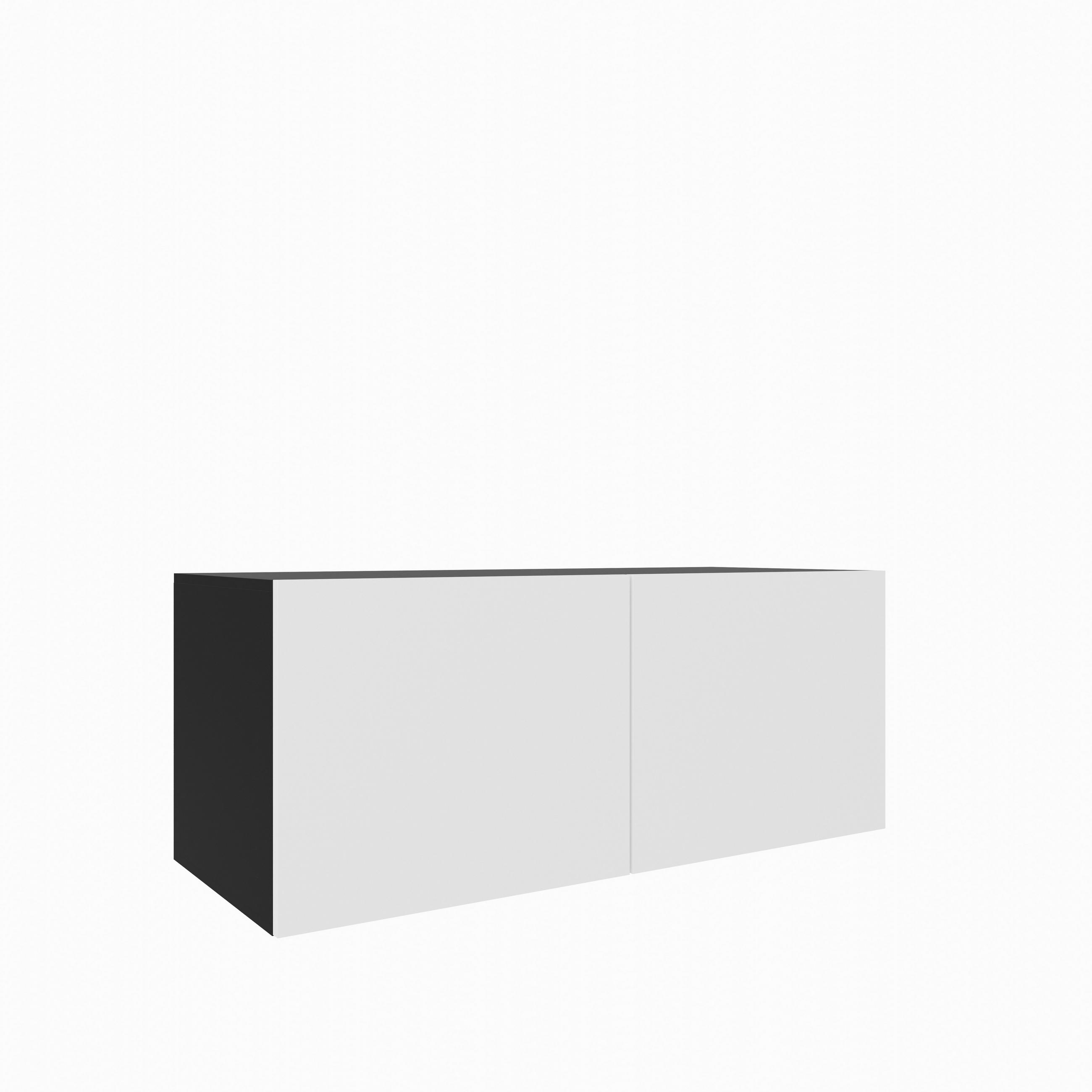 TV-SCHRANK Leo 100 cm, zweitürig, schwarz, weiß - Schwarz/Weiß, Kunststoff (100/40/41cm) - Margaret Hadas24