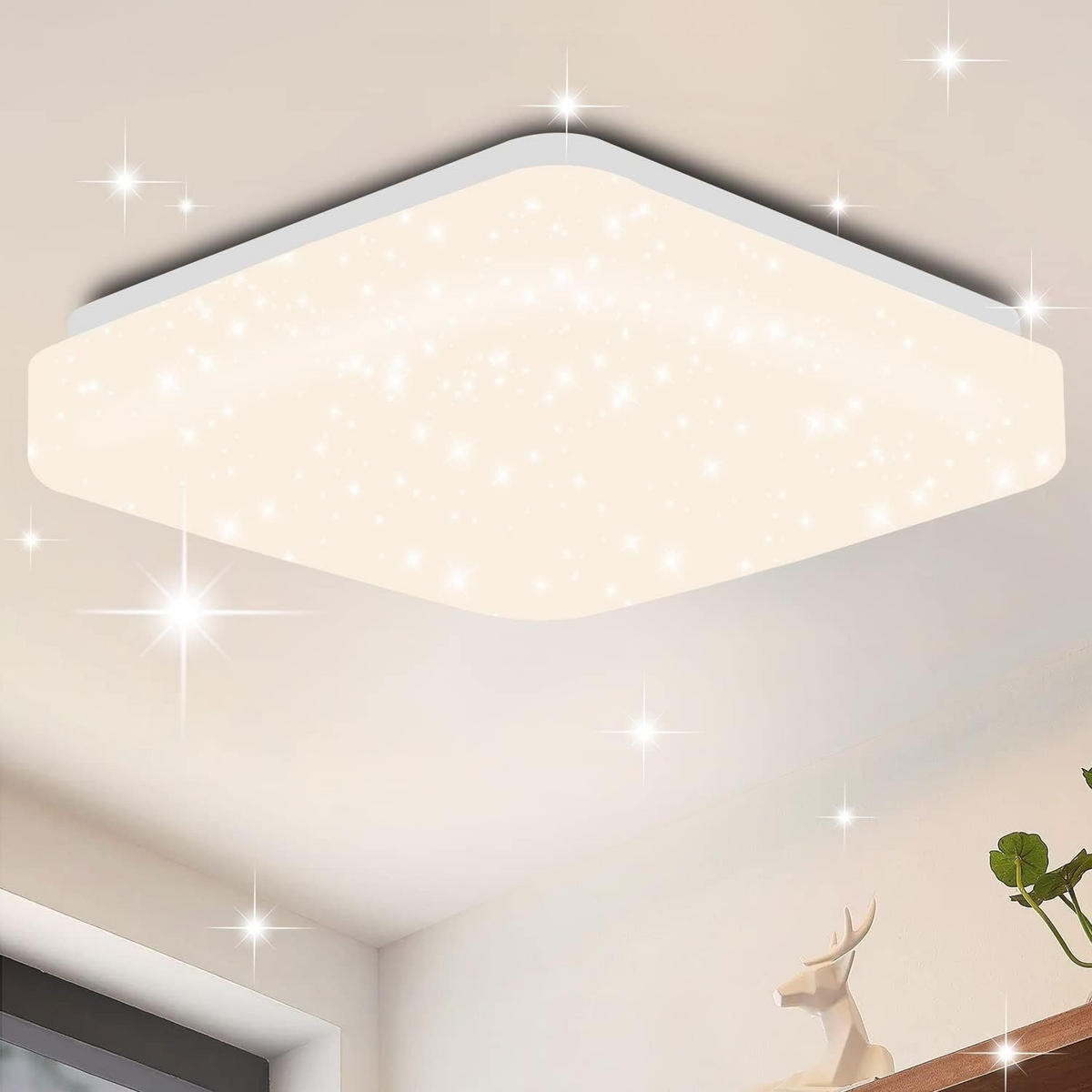 LED-DECKENLEUCHTE Milchstraße 21/21/4 cm - Weiß, Kunststoff (21/19/4cm) - Nettlife