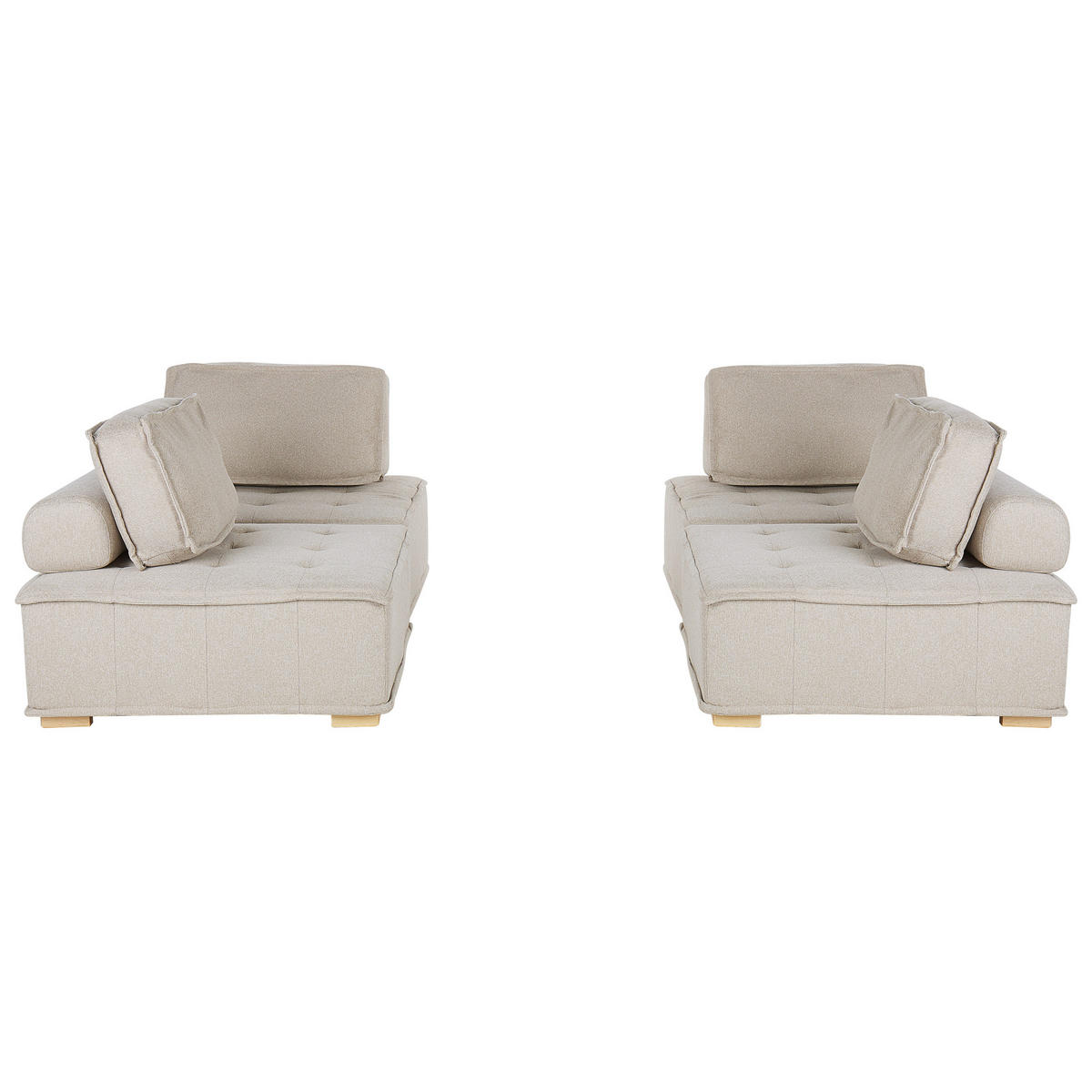4-SITZER SOFA SET Polsterbezug Beige Tibro - Beige, Textil (200/40/100cm) - Beliani
