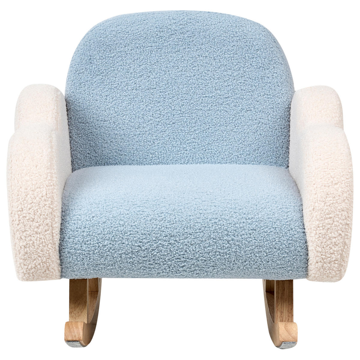KINDERSCHAUKELSTUHL Cremeweiß Skare - Blau/Braun, Textil (54/52/54cm) - Beliani