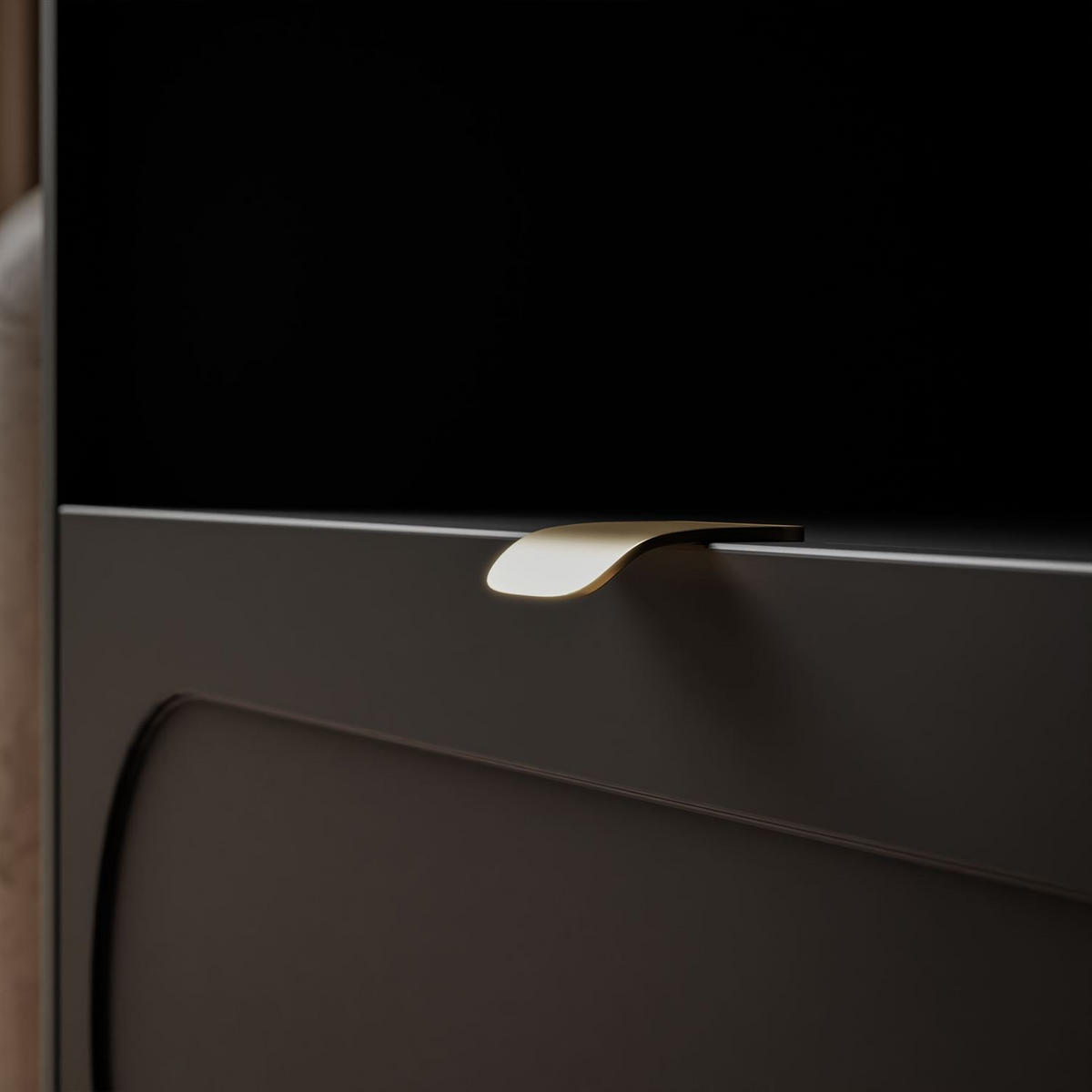 TV-SCHRANK SHADOW 2S mit Schubladen - Schwarz, Holzwerkstoff (138/53/40cm) - Lookway