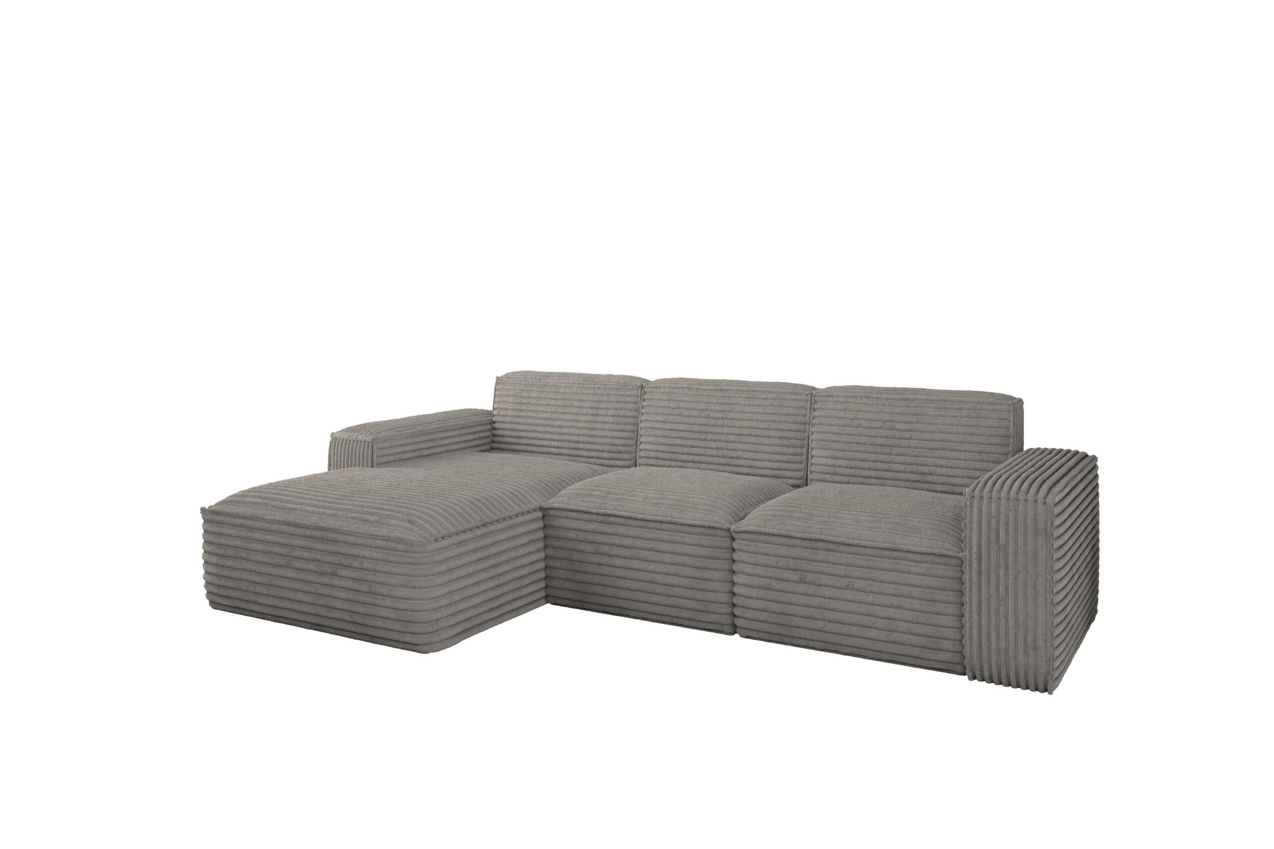 ECKSOFA L-Form Siena Stoff Velo Grau Links - Grau, Holz/Kunststoff (165/266cm) - Kaiser Möbel