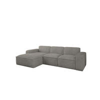 ECKSOFA L-Form Siena Stoff Velo Grau Links - Grau, Holz/Kunststoff (165/266cm) - Kaiser Möbel