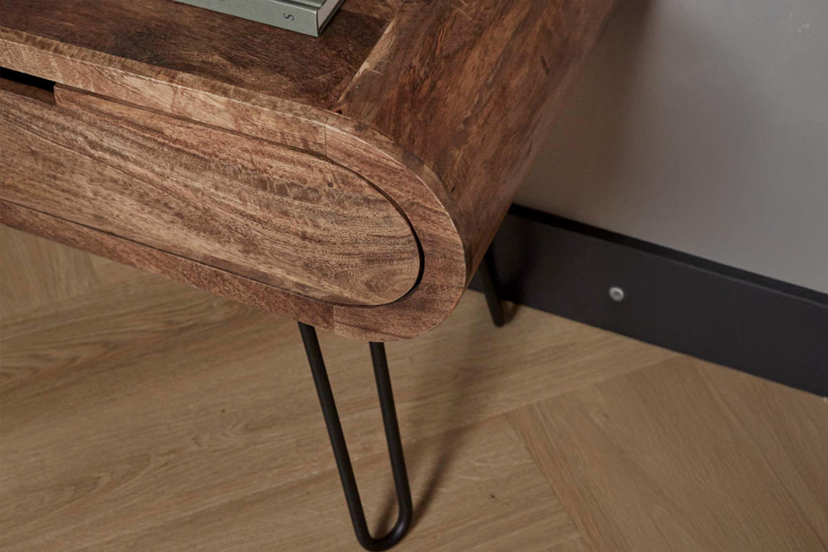 LOWBOARD EVORA Braun Holz - Schwarz/Braun, Holz/Metall (135/50/35cm) - KAWOLA