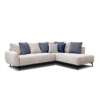 ECKSOFA EVENTO 5-Sitzer, creme - Creme/Schwarz, Holzwerkstoff/Textil (266/206cm) - Courtois Laville