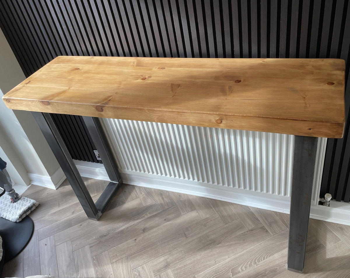 FRÜHSTÜCKSBAR klobig und stabil - Eiche mittel - 160/60/100 cm - Anthrazit/Zinkfarben, Holz (60/100/160cm) - TRL Handmade Furniture