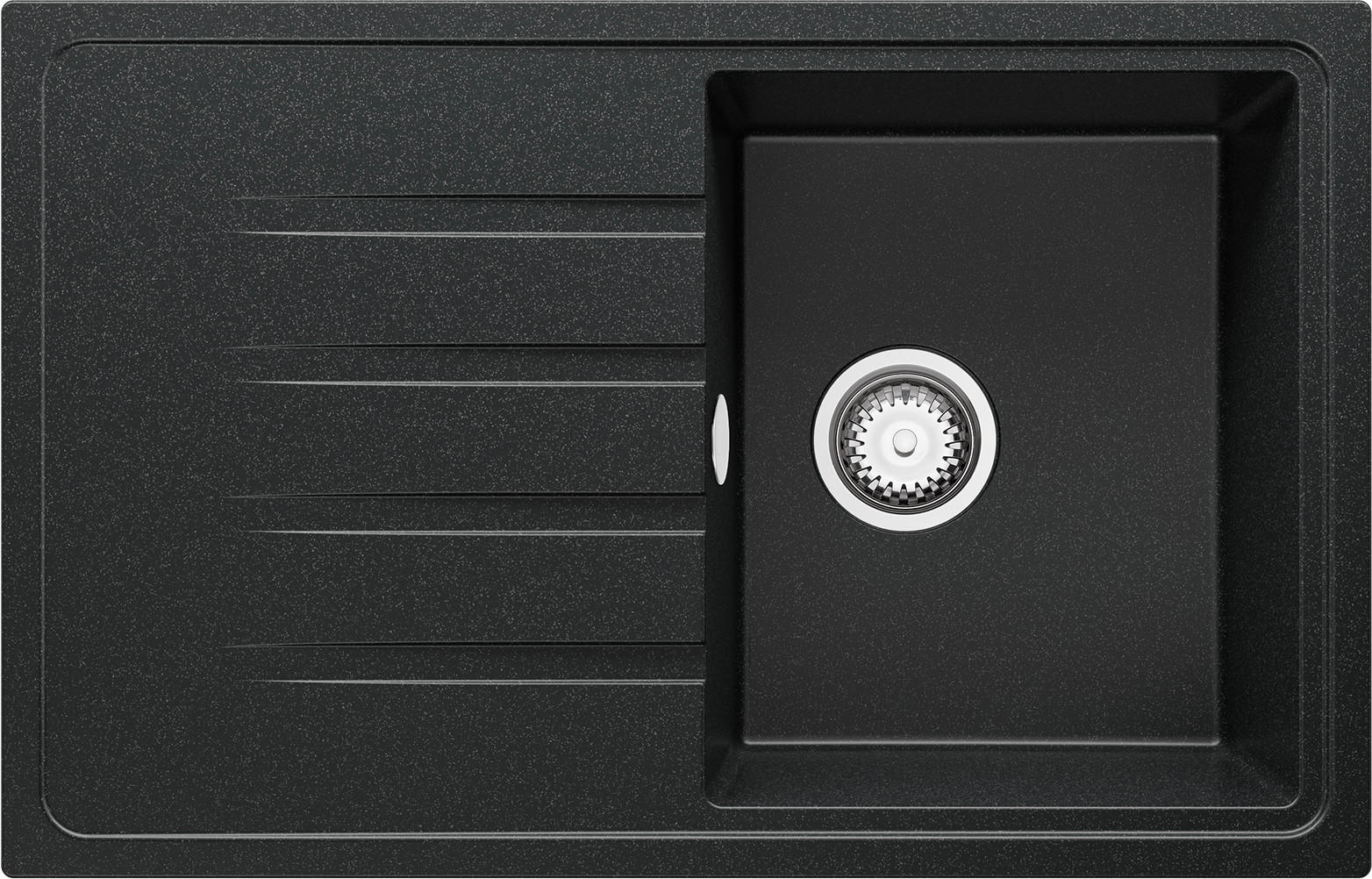 SPÜLBECKEN Mailand, 2-er set Anthrazit 78/50 cm 1 Becken + Ablauf-Set ab 45er Unterschrank - Chromfarben/Anthrazit, Kunststoff (78/19/50cm) - Primagran