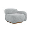 SOFAELEMENT Rechts Strukturstoff Stoff Grau - Silberfarben/Braun, Holz/Textil (95/73/95cm) - Makamii