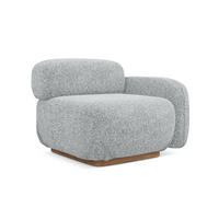 SOFAELEMENT Rechts Strukturstoff Stoff Grau - Silberfarben/Braun, Holz/Textil (95/73/95cm) - Makamii