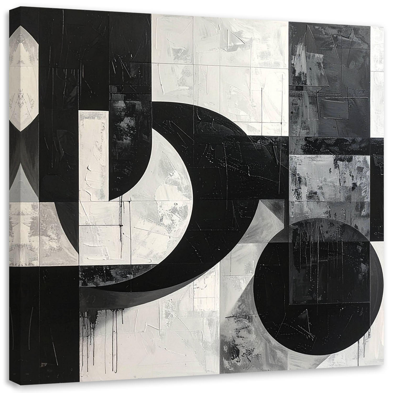 LEINWANDBILD 3D und geometrisch 40x40cm - Schwarz, Textil (40/40cm) - Feeby