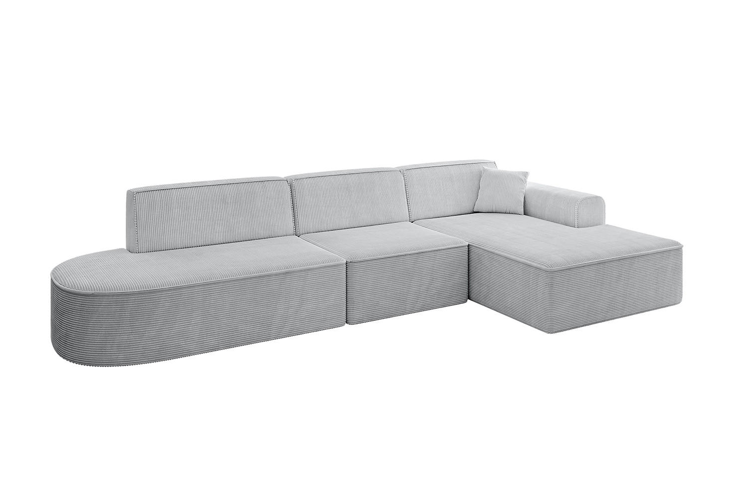ECKSOFA Ottomane Rechts IREA-L2-v3 - 327x165x77 cm Grau - Grau, Holzwerkstoff/Textil (327/165cm) - ALTDECOR