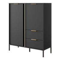 HIGHBOARD Lars anthrazit / gold 103,3 / 39,5 / 123,4 cm - Anthrazit, Holz/Holzwerkstoff (103.3/123.4/39.5cm) - Feldmann-Wohnen