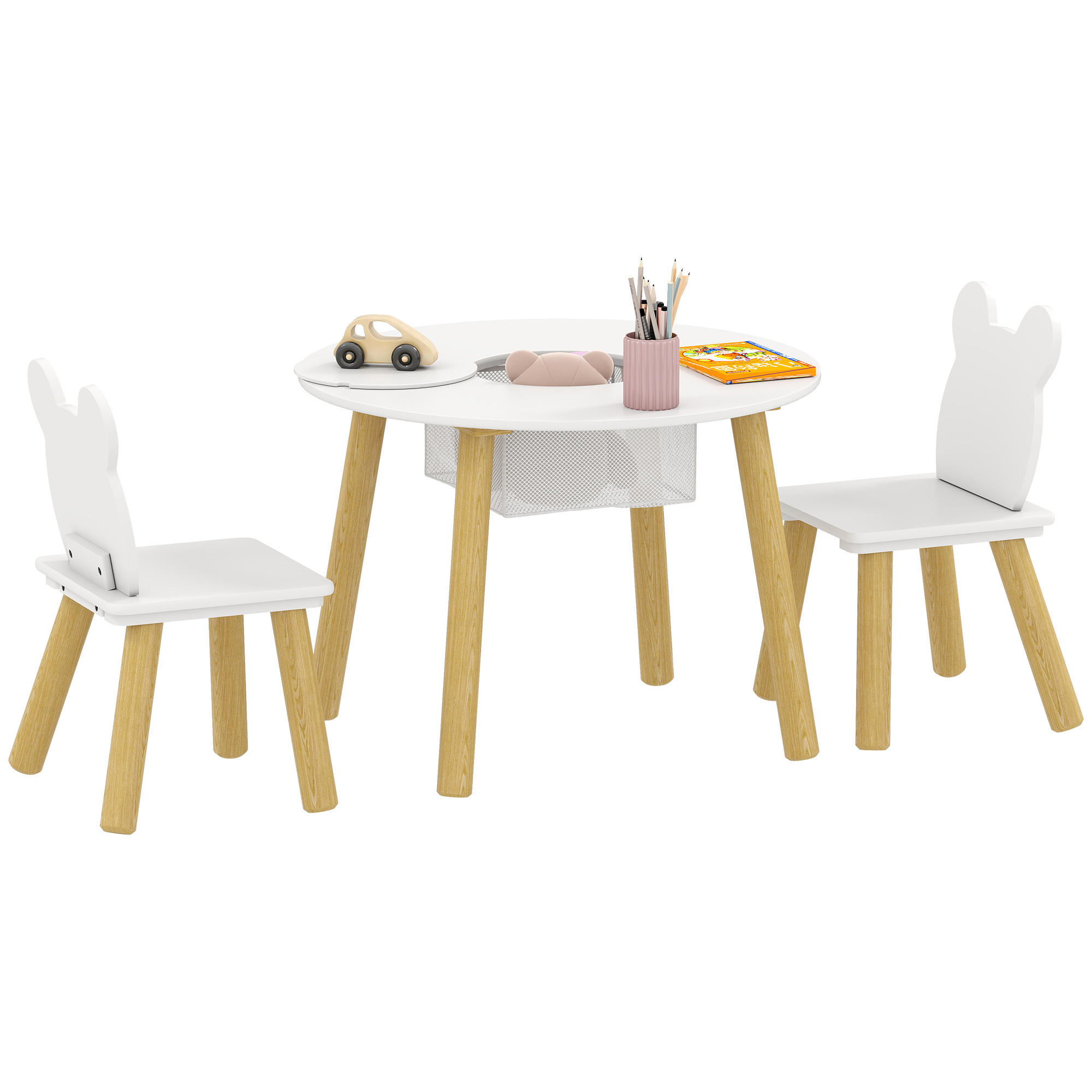 KINDERSITZGRUPPE DE-17543 Naturholz/Weiß - Weiß, Holzwerkstoff (60/44/60cm) - ComfortXL