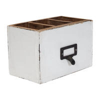 STIFTEHALTER-BOX Vintage 19 Mahagoni 06 weiß-landhaus - Weiß, Holz (10/19/12cm) - DESIGN DELIGHTS