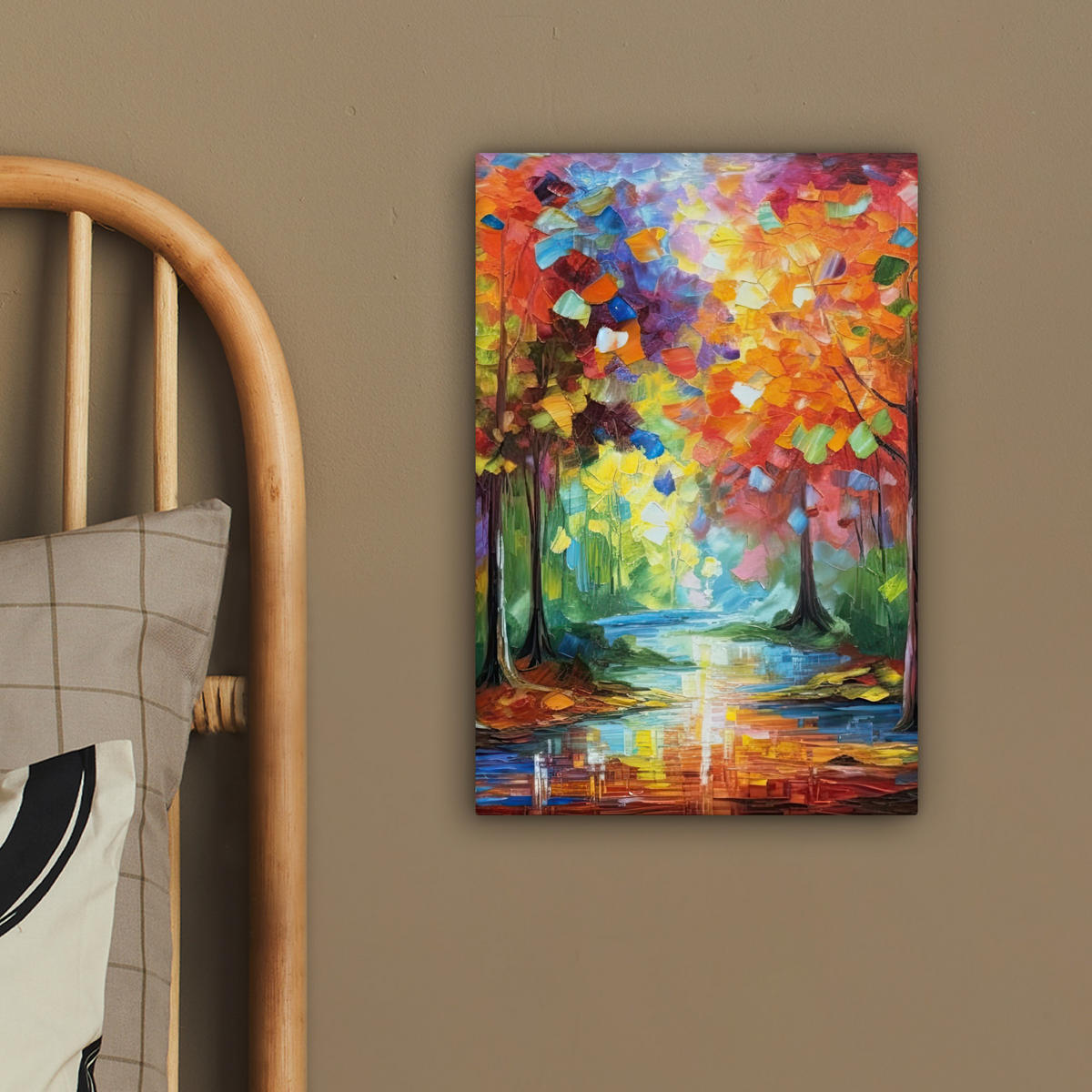 LEINWANDBILD Landschaft - Wald - Farben - Natur 20x30 cm - Multicolor, Textil (20/30cm) - MuchoWow