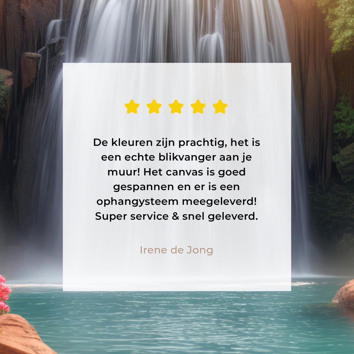 LEINWANDBILD Wasserfall - Natur - Pflanzen - Dschungel - Wasser Wandbild 40x30 cm - Grün, Textil (40/30cm) - MuchoWow