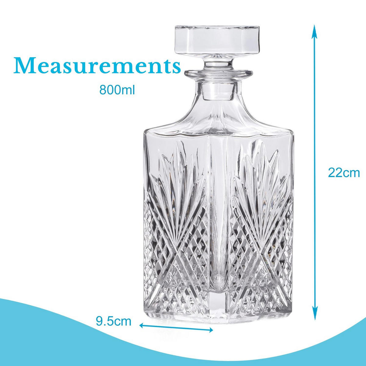 WHISKEY KARAFFE 800 ml - Transparent, Glas (0.8L) - Intirilife