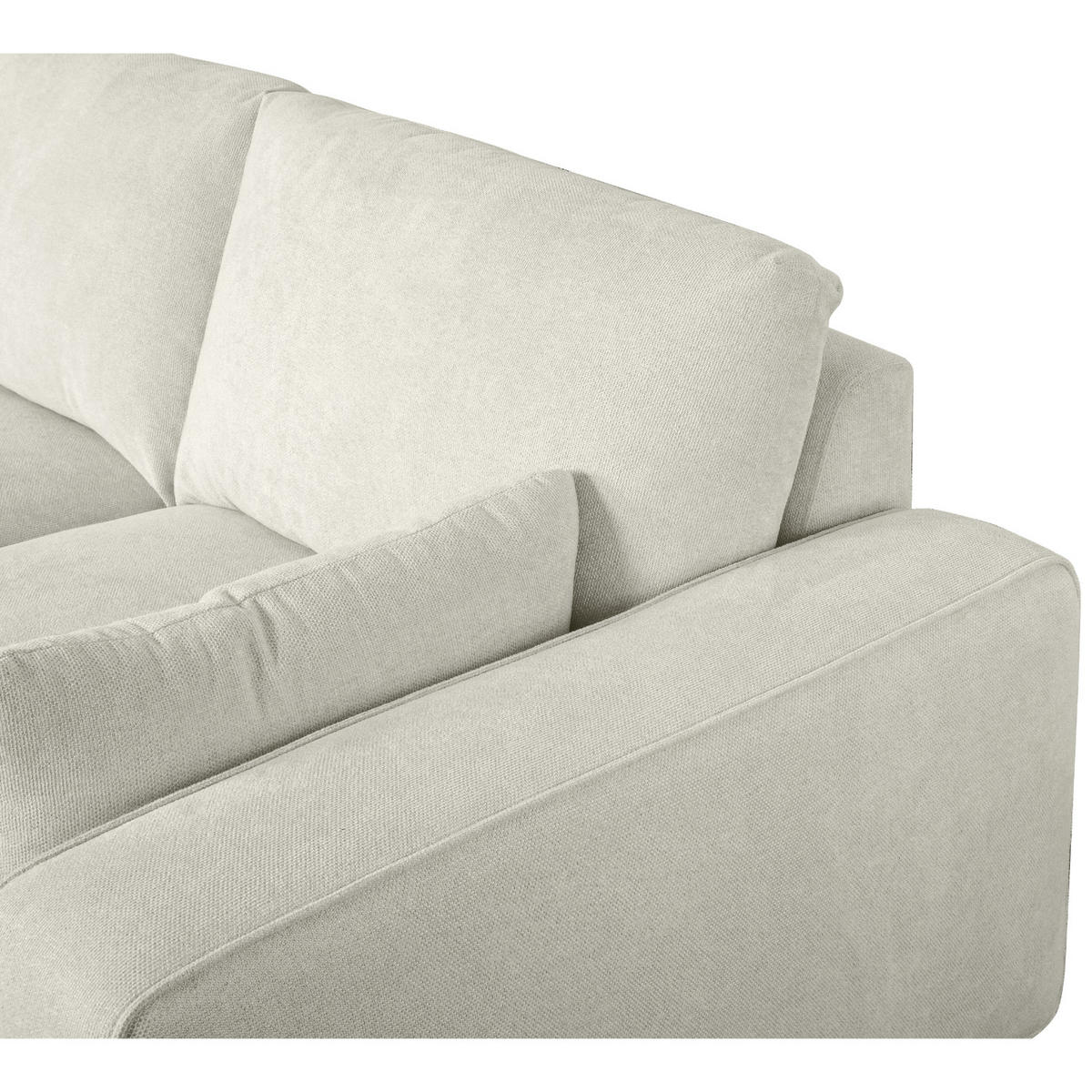 ECKSOFA Webstoff Sand - Beige/Schwarz, Holz/Textil (105/305cm) - Furnhouse