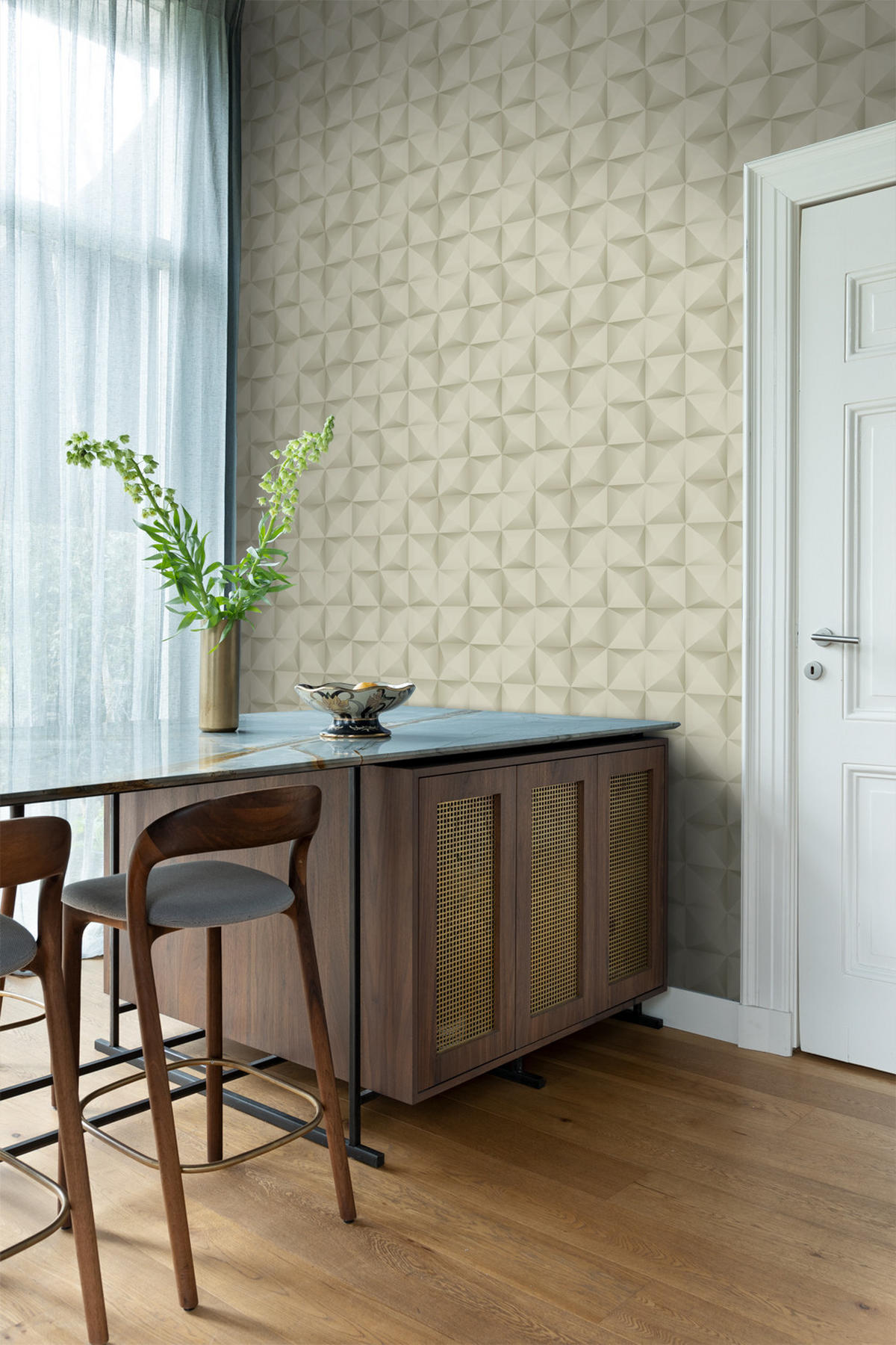 TAPETE 3D Muster 50 x 900 cm - Beige, Papier (50/900cm) - Origin Wallcoverings