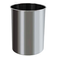 PAPIERKORB Stillvoll Metall 15 Liter 30,5x25,5 cm Edelstahl - Edelstahlfarben, Metall (25.5/32.5/25.5cm) - PROREGAL
