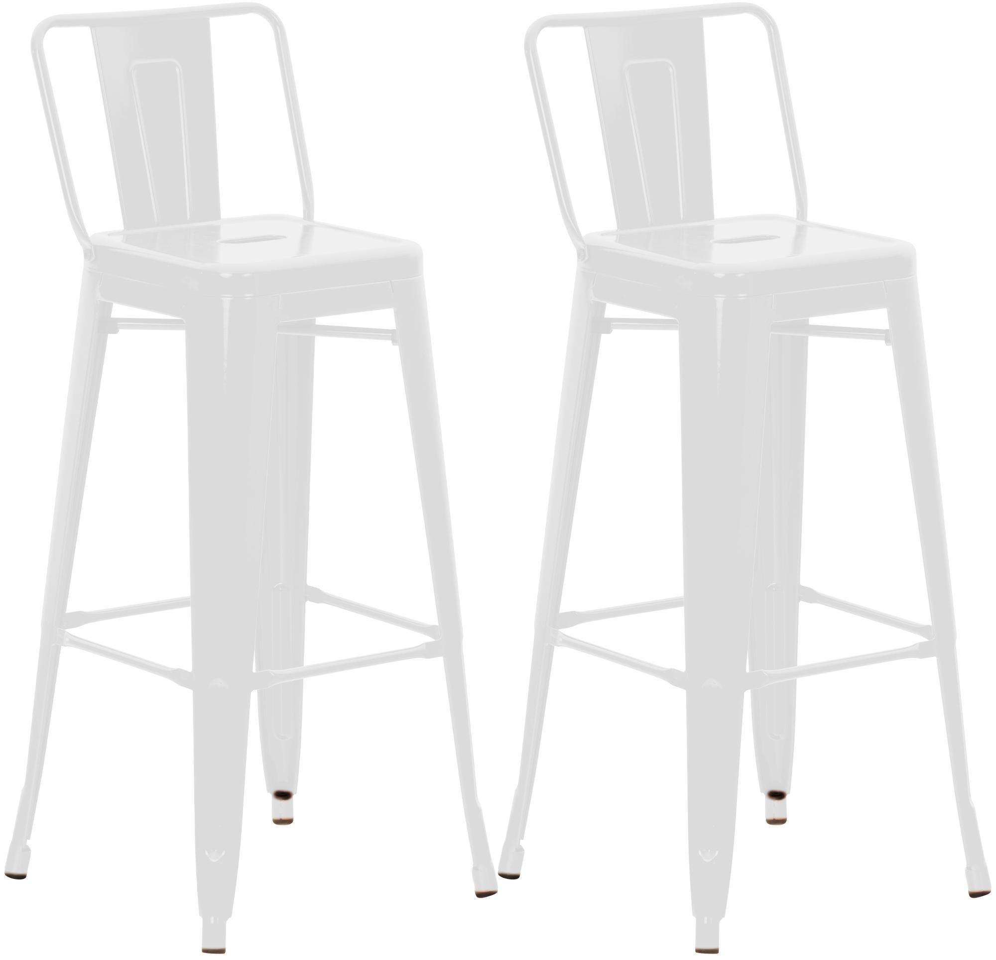 BARHOCKER 2er Set Lekel Metall Weiß - Weiß, Metall (44/96/43cm) - DELUKE