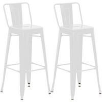 BARHOCKER 2er Set Lekel Metall Weiß - Weiß, Metall (44/96/43cm) - DELUKE