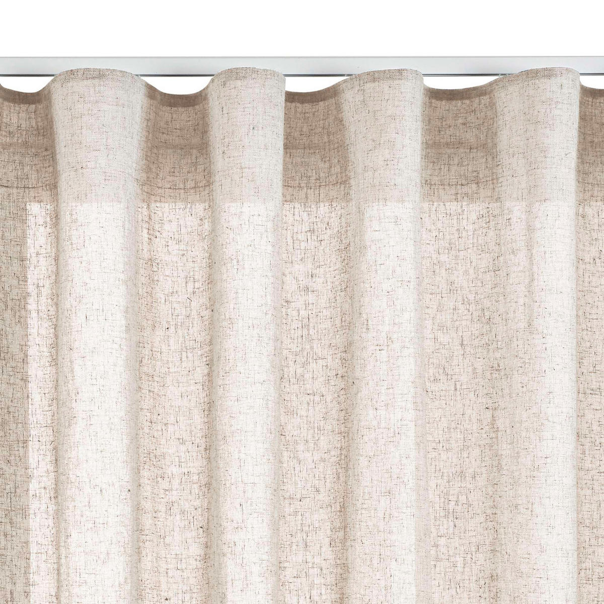 VORHANG MIT KRÄUSELBAND, lichtdurchlässig, Farbe Beige, 300X300 - Beige, Kunststoff (300/300cm) - STORESDECO