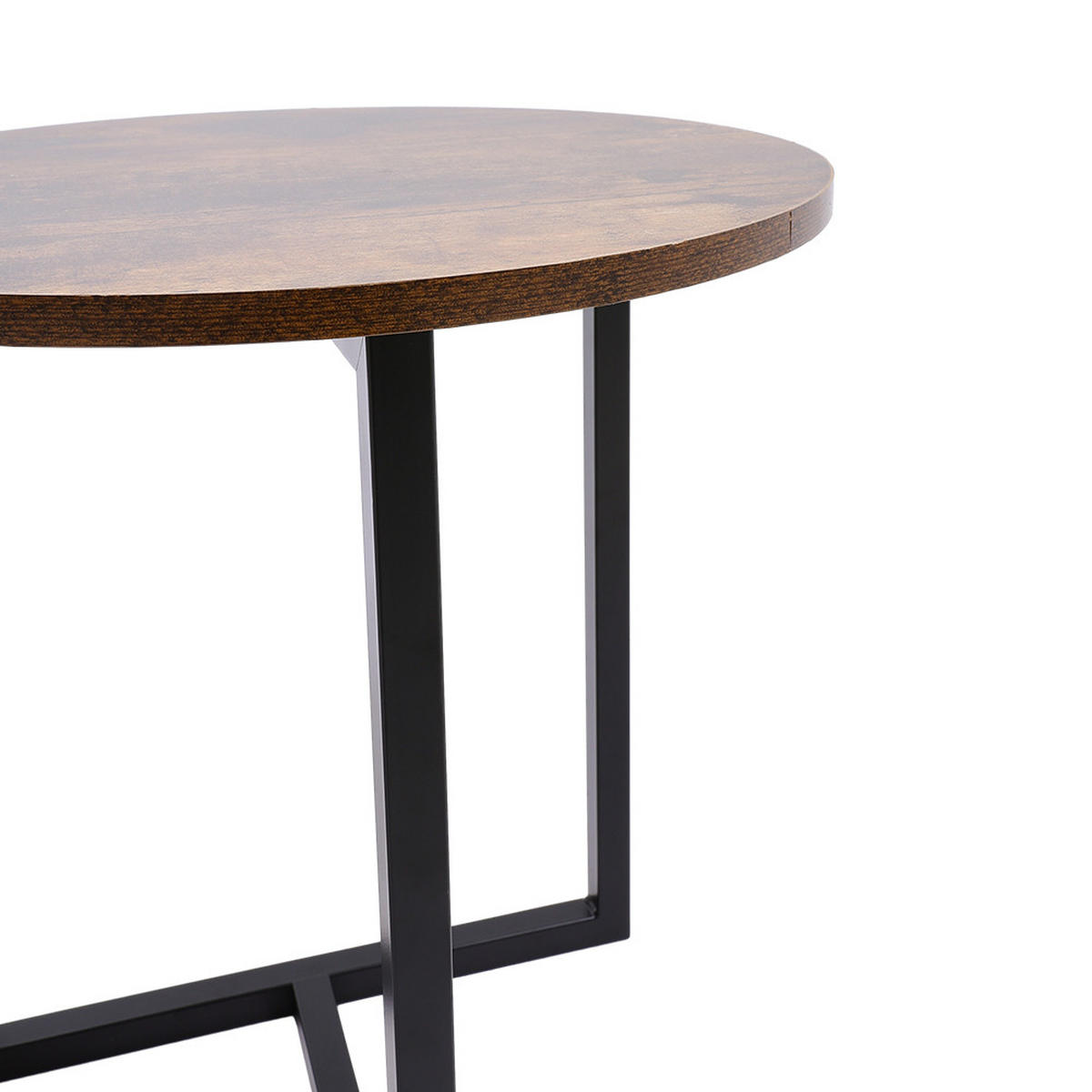 BEISTELLTISCH 2er-set aus MDF Metall in Braun Rund & Dreieckig Stabiles Metallgestell 42 × 37 × 40 cm 5,8 kg - Schwarz/Braun, Holzwerkstoff/Metall (37/42/40cm) - Livingandhome
