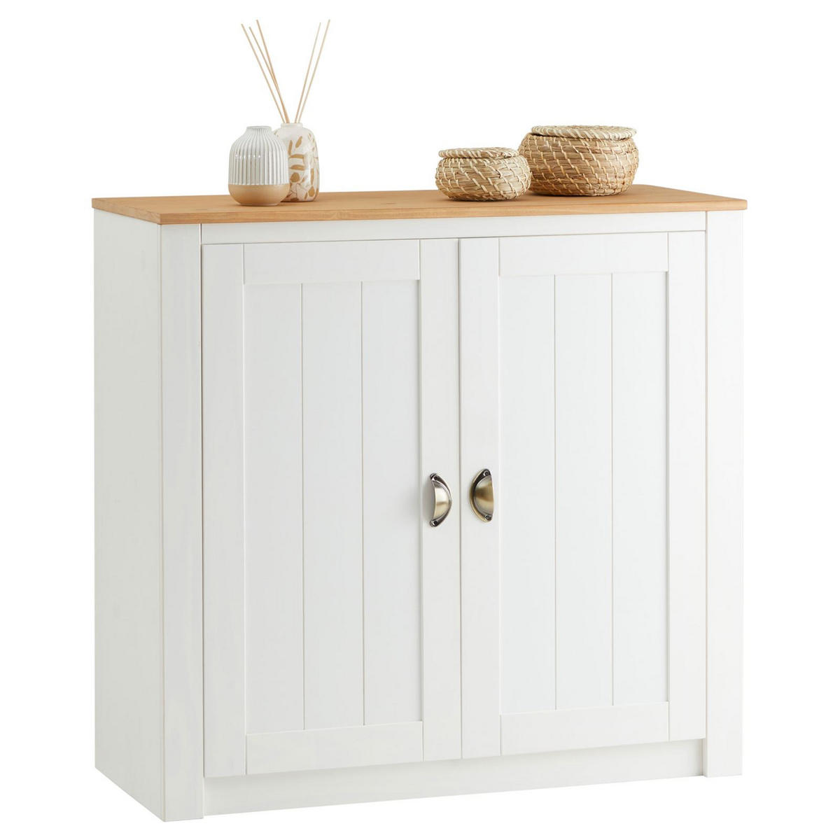 KOMMODE BOLTON - Weiß/Braun, Holz (91/88/40cm) - IDIMEX