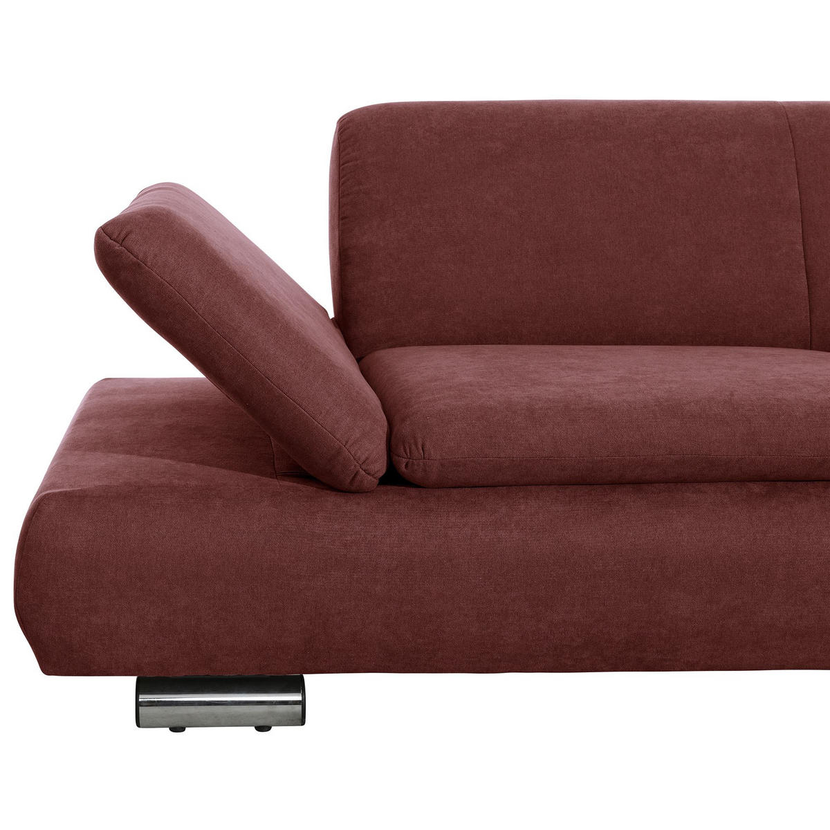 ECKSOFA mit Ottomane rechts Kaye Flachgewebe rot - Rot, Kunststoff (190/270cm) - 58aufmkessel